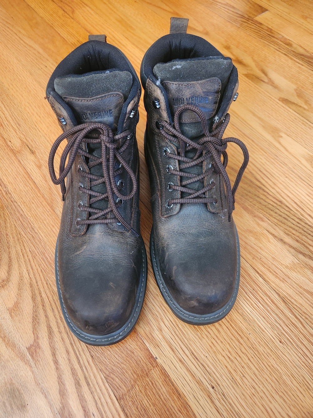 Wolverine Steel Toe Dark Brown Leather Lace-Up Work Boots